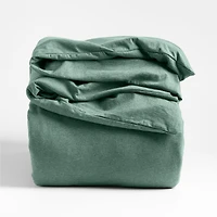 Comfy Tee Organic Cotton Jersey Green Twin XL Duvet Cover