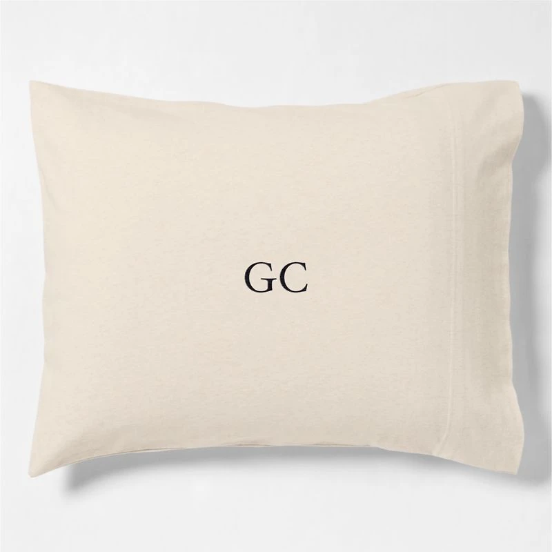 Comfy Tee Organic Cotton Jersey Beige Standard Bed Pillow Sham