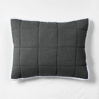 Comfy Tee Charcoal Reversible Organic Cotton Jersey Kids Pillow Sham