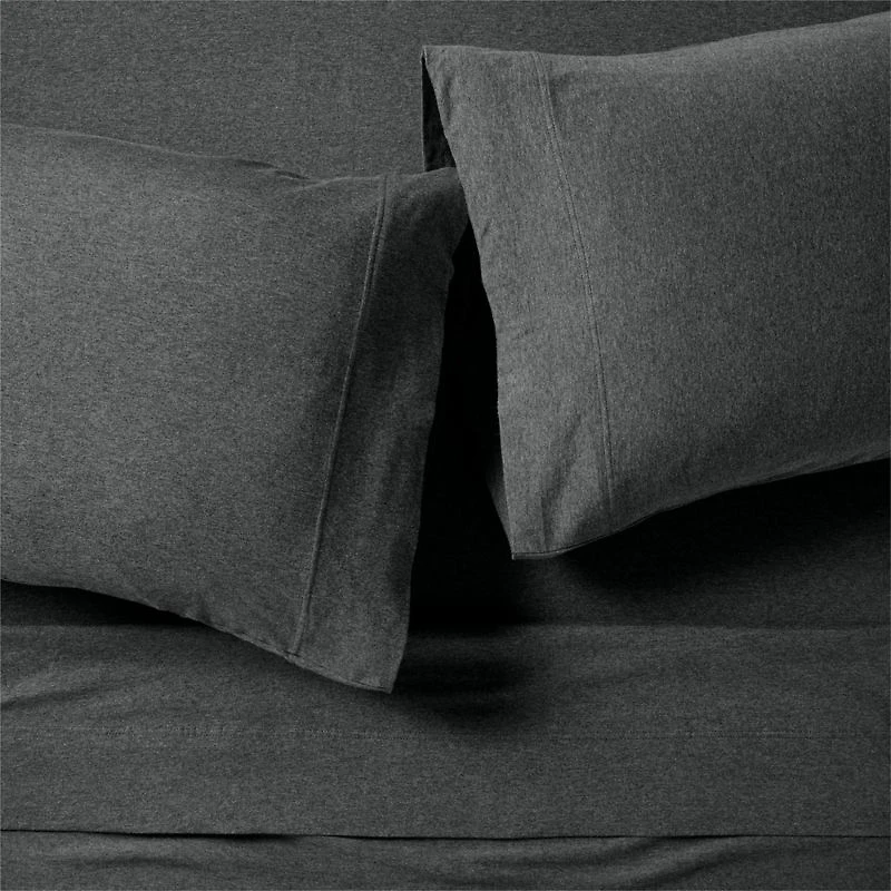 Comfy Tee Charcoal Organic Cotton Jersey Kids Twin Sheet Set