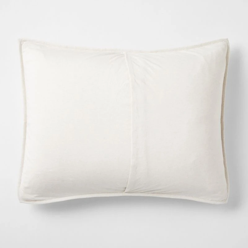 Comfy Tee Light Grey & Beige Organic Cotton Jersey Kids Pillow Sham
