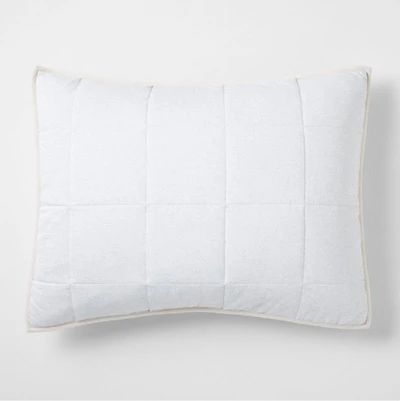 Comfy Tee Light Grey & Beige Organic Cotton Jersey Kids Pillow Sham