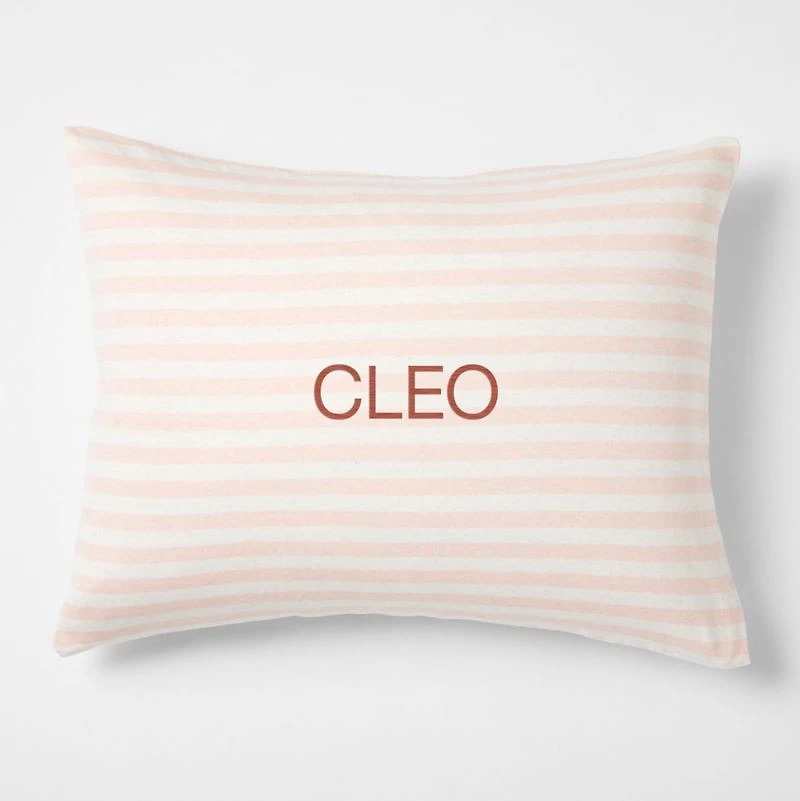 Comfy Tee Pink Stripe Organic Cotton Jersey Kids Pillow Sham