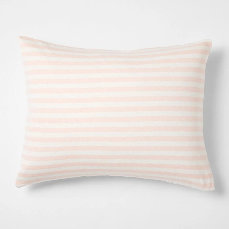 Comfy Tee Pink Stripe Organic Cotton Jersey Kids Pillow Sham