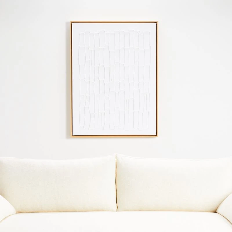 "Contour" Framed Hand-Painted Acrylic Canvas Wall Art 30"x40" by Beverly Fuller