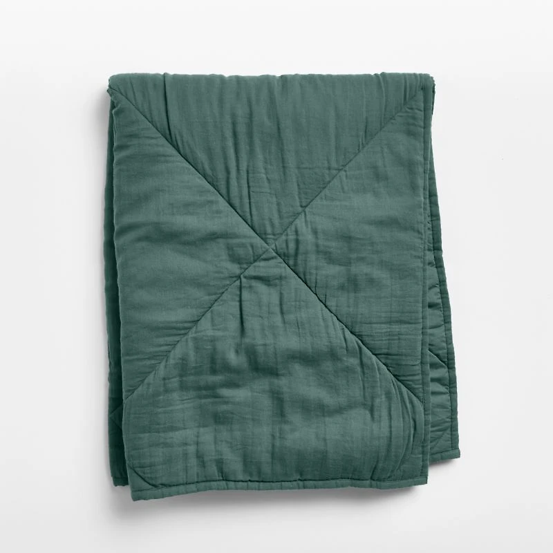 Supersoft Cool Pine Cotton Gauze Baby Crib Quilt