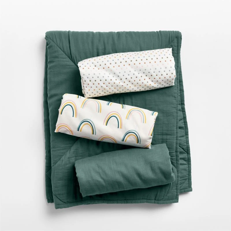 Supersoft Cool Pine Cotton Gauze Baby Crib Quilt