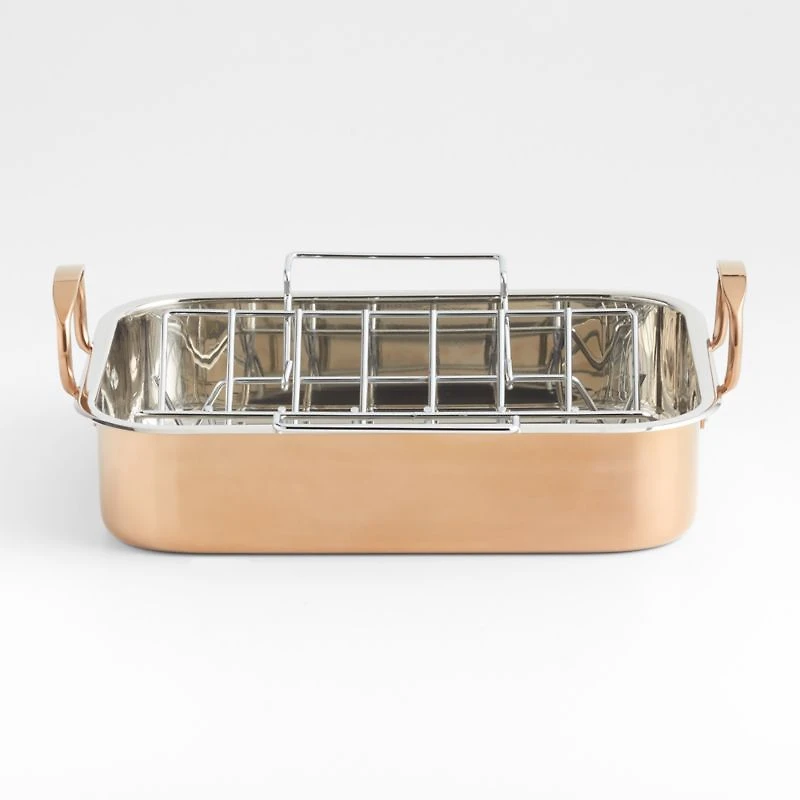 16" Copper-Plated Roasting Pan with Rack