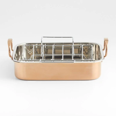 16" Copper-Plated Roasting Pan with Rack