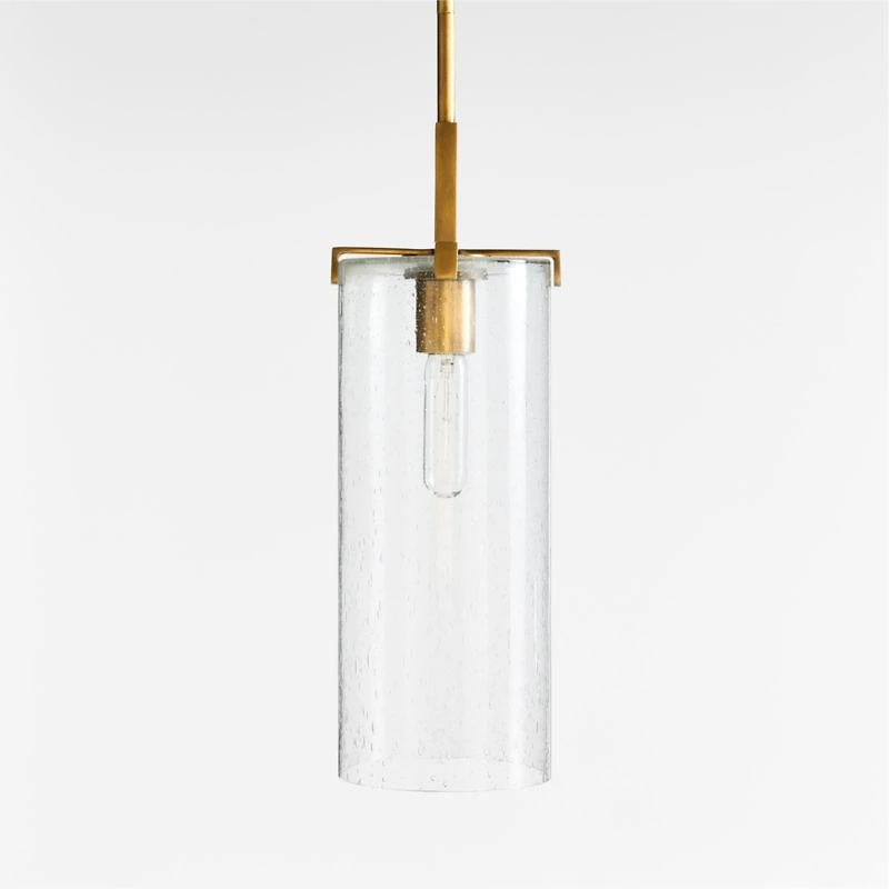 Coquina Brass Pendant Light with Glass Shade