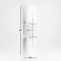 Coquina 2-Light Burnished Brass Wall Sconce with Glass Shades