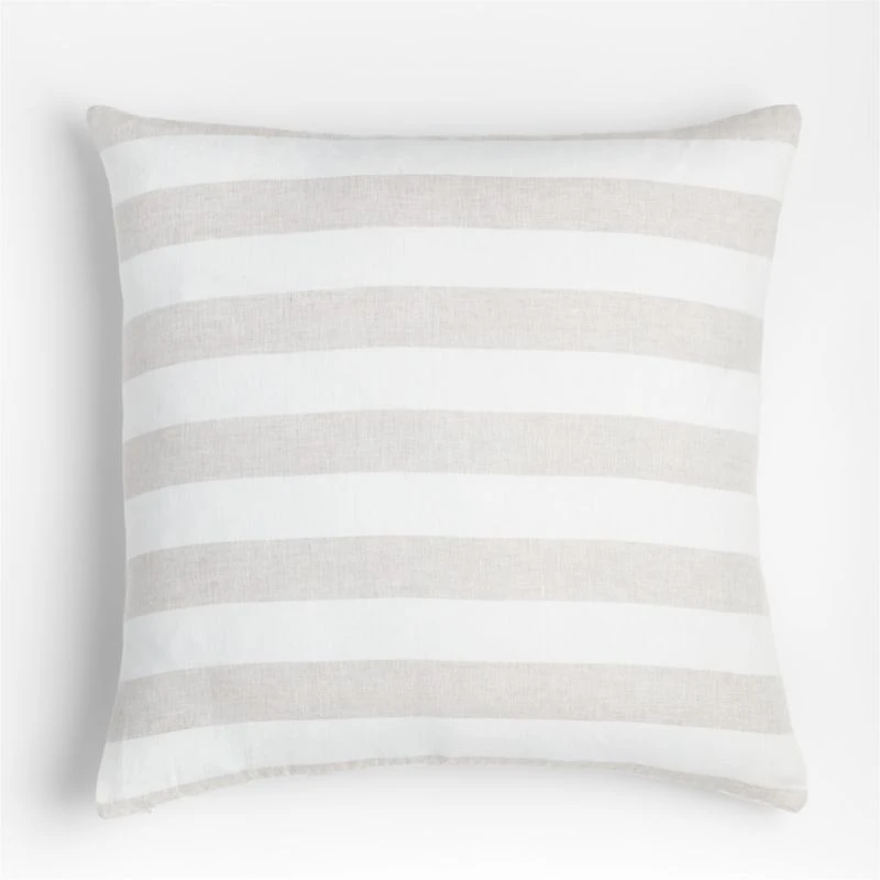 Cordial 23"x23" Stripe Linen Throw Pillow Cover by Leanne Ford
