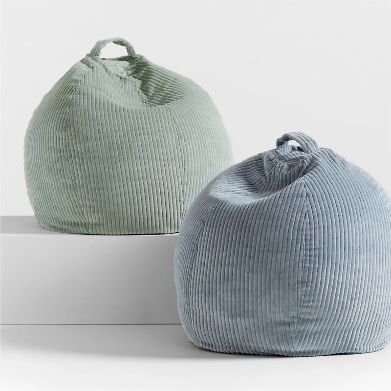 Bay Blue Small 30" Corduroy Kids Lounge Bean Bag Chair Cover
