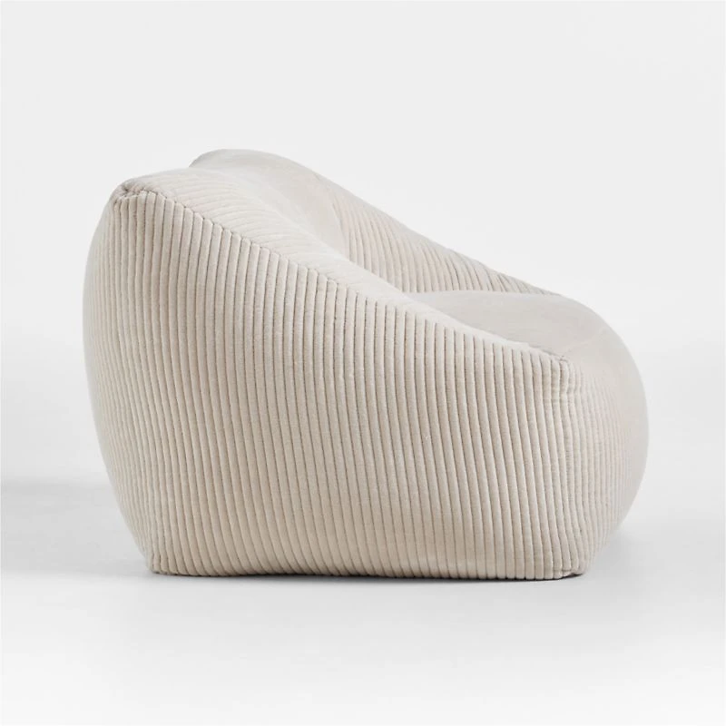 Stone Tan Velvet Corduroy Kids Lounge Chair