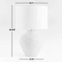 Corfu Black Table Lamp with Linen Drum Shade 26.6"
