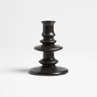 Cortana Small Charcoal Earthenware Taper Holder 5.5"