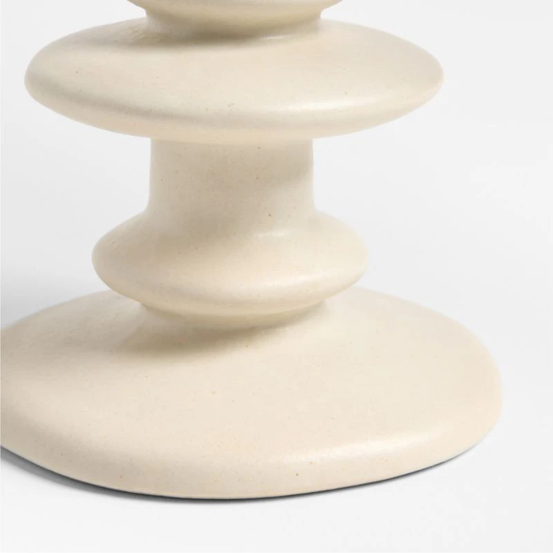 Cortana Small Off-White Earthenware Taper Holder 5.5"