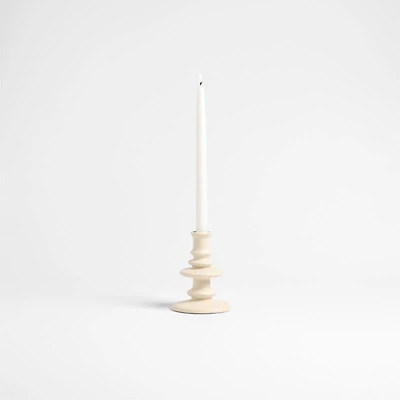 Cortana Small Off-White Earthenware Taper Holder 5.5"