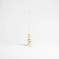 Cortana Small Off-White Earthenware Taper Holder 5.5"