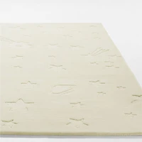 Cosmos Hand-Tufted Wool Cream Space Kids Rug 5x8