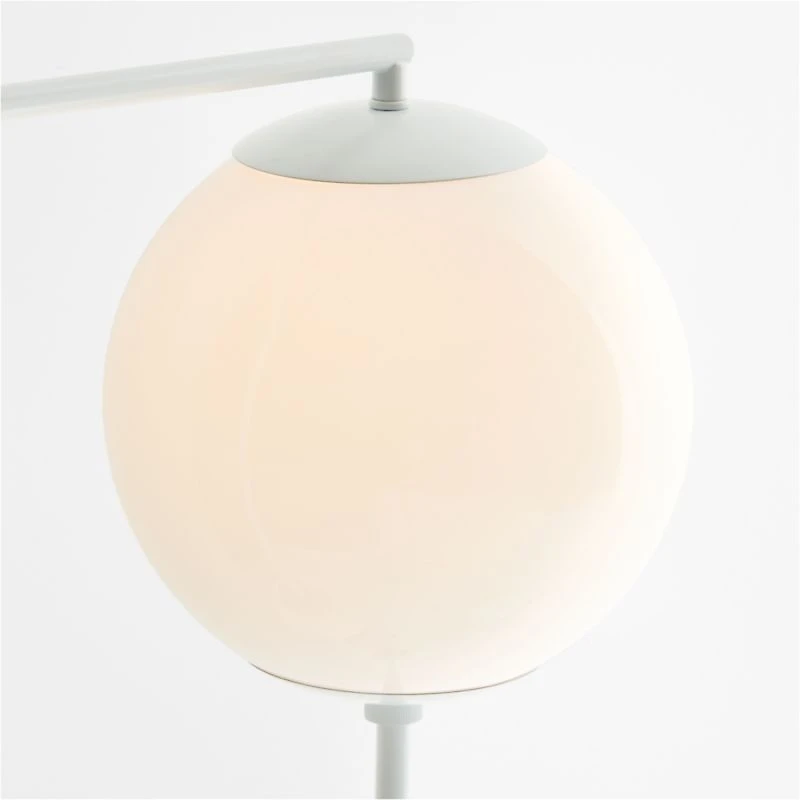 Cosmos White Metal Kids Floor Lamp with Wood Base