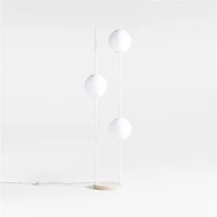 Cosmos White Metal Kids Floor Lamp with Wood Base