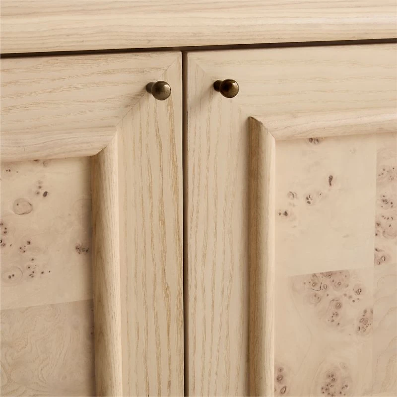 Cotswold 85" Natural Oak and Burl Storage Media Console