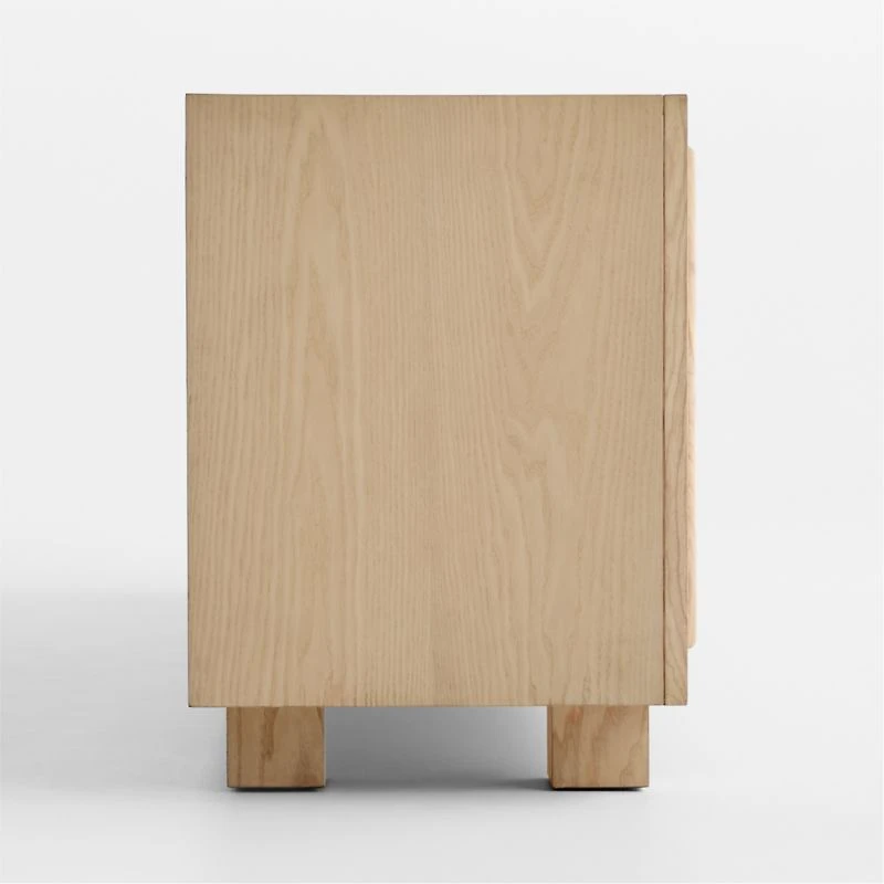 Cotswold 85" Natural Oak and Burl Storage Media Console