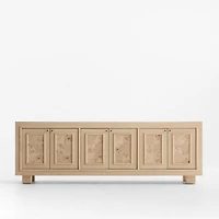 Cotswold 85" Natural Oak and Burl Storage Media Console