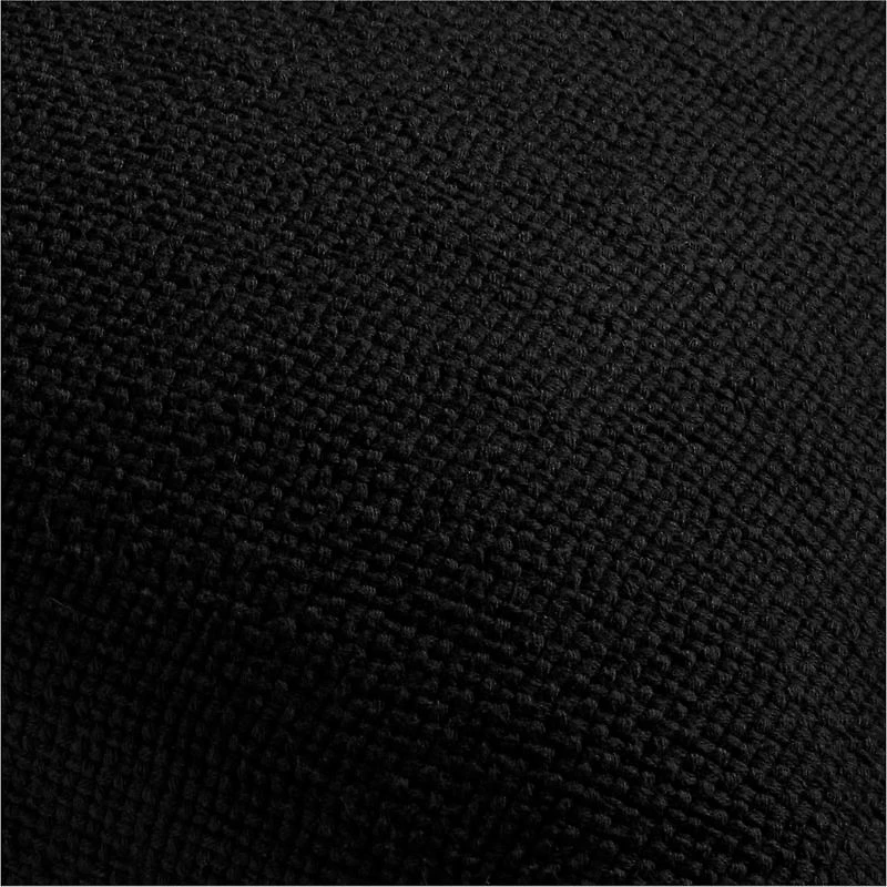Organic Cotton Basketweave 20"x20" Ink Black Throw Pillow with Feather Insert