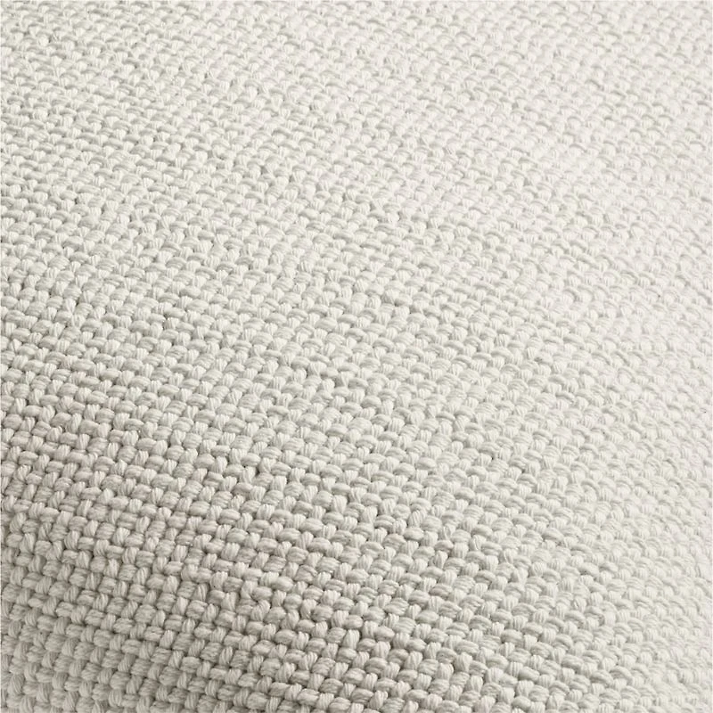 Organic Cotton Basketweave 20"x20" Travertine Beige Throw Pillow with Feather Insert