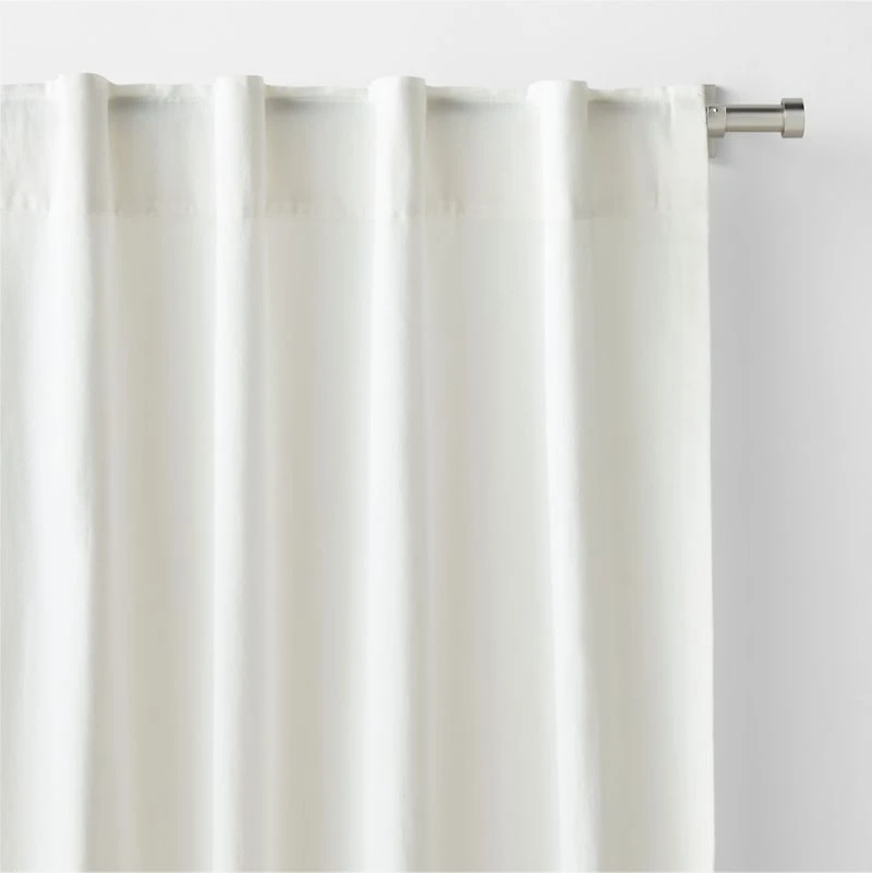 Organic Cotton Crisp White Window Curtain Panel 52"x84"