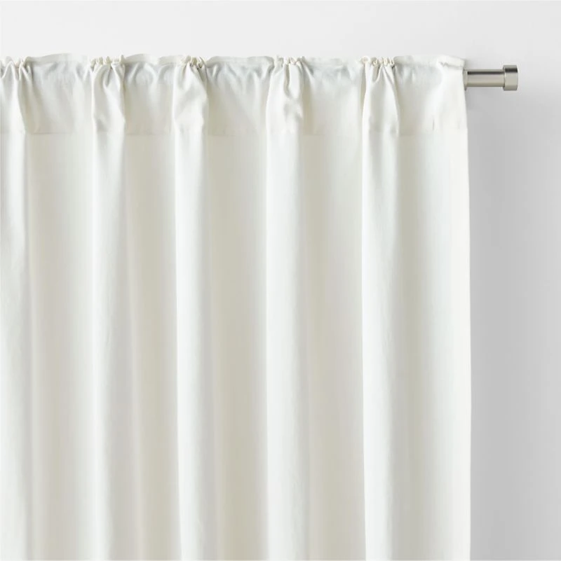 Organic Cotton Crisp White Window Curtain Panel 52"x84"