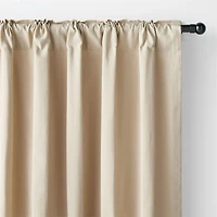 Organic Cotton Natural Taupe Window Curtain Panel 52"x96"