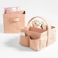 Elegant Pink Cotton Storage Shelf Bin