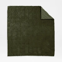 Organic Cotton Linen Velvet Ficus Green King Quilt