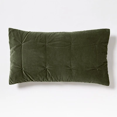 Organic Cotton Linen Velvet Ficus Green King Quilted Bed Pillow Sham