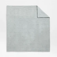 Organic Cotton Linen Velvet Mist Blue King Quilt