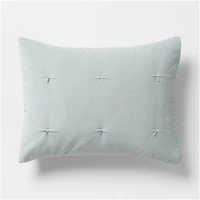 Organic Cotton Linen Velvet Mist Blue Euro Quilt Bed Pillow Sham