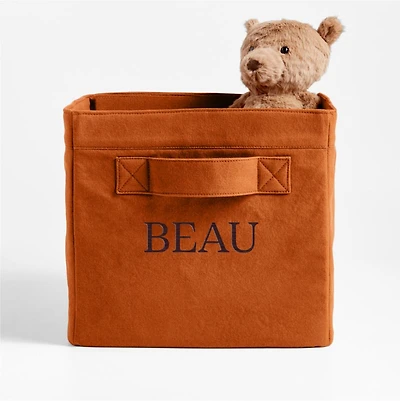 Almond Brown Cotton Storage Shelf Bin