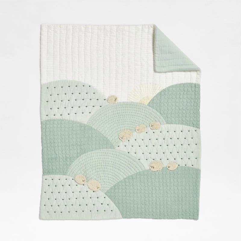 Counting Sheep Organic Cotton Baby Crib Quilt