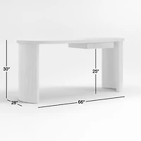 Courbe Curved Wood Desk with Drawer