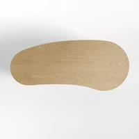 Courbe Curved Wood Desk with Drawer