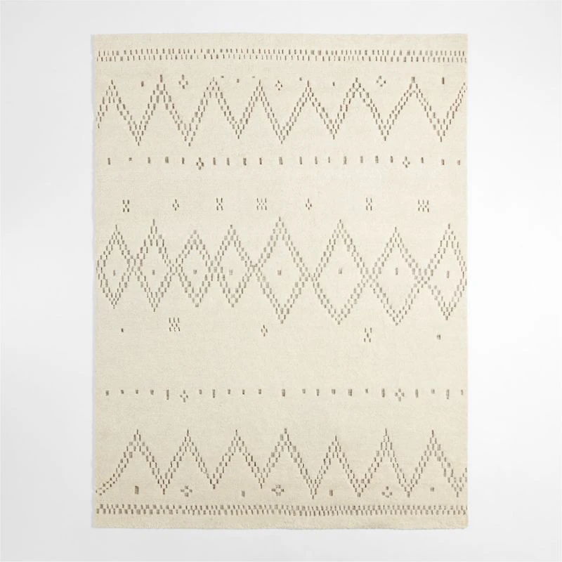 Courchevel Wool Hand-Knotted Ivory Area Rug 9'x12'