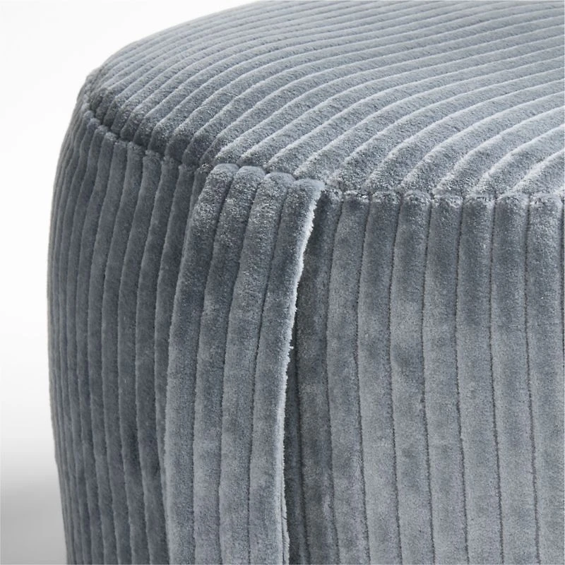 Smoke Blue Velvet Corduroy Kids Floor Cushion