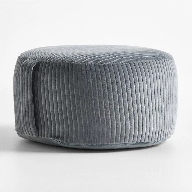 Smoke Blue Velvet Corduroy Kids Floor Cushion