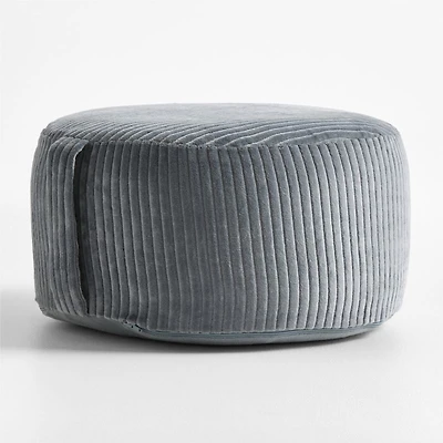 Smoke Blue Velvet Corduroy Kids Floor Cushion