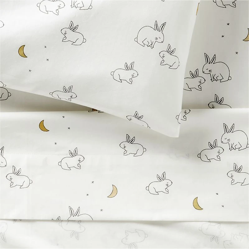 Stay Cool Cozy Bunny Organic Cotton Toddler Sheet Set