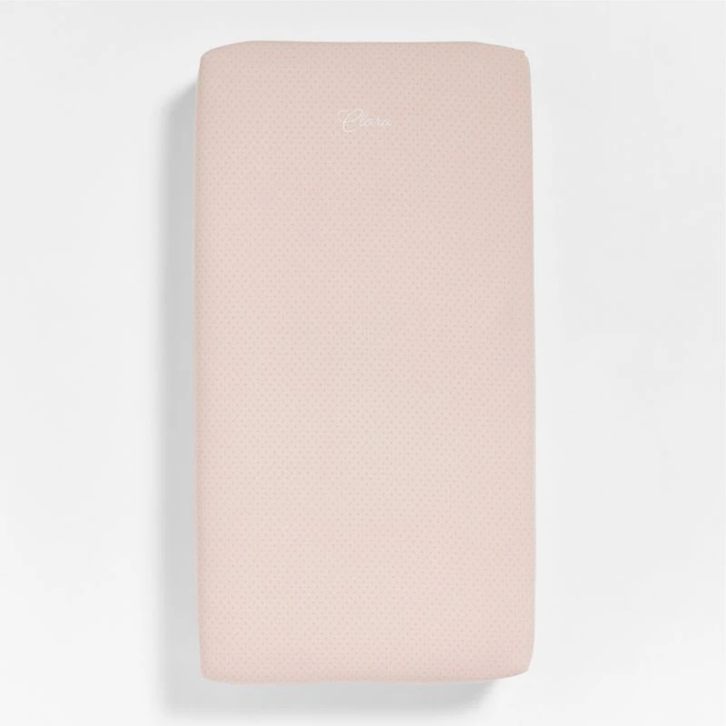 Cozy Cloud Modern Star Elegant Pink Washed Organic Cotton Baby Crib Fitted Sheet
