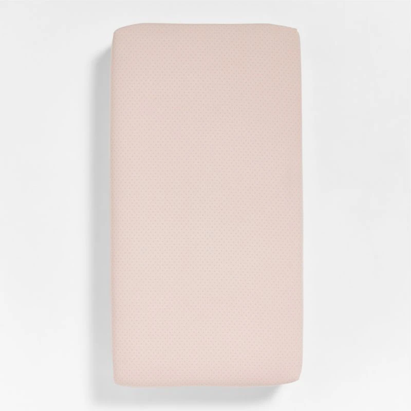 Cozy Cloud Modern Star Elegant Pink Washed Organic Cotton Baby Crib Fitted Sheet